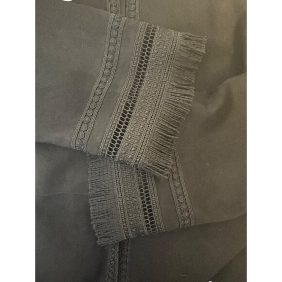 ZARA XS Faux Suede Fringed Trim Boho Jacket in Black Women’s Festival - Picture 11 of 16